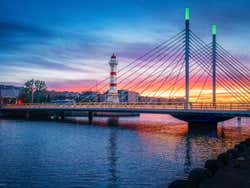 Faro de Malmo al atardecer
